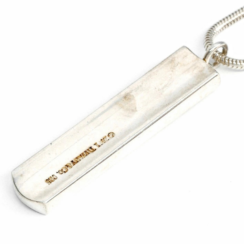 Tiffany Co Bar Pendant Necklace Silver